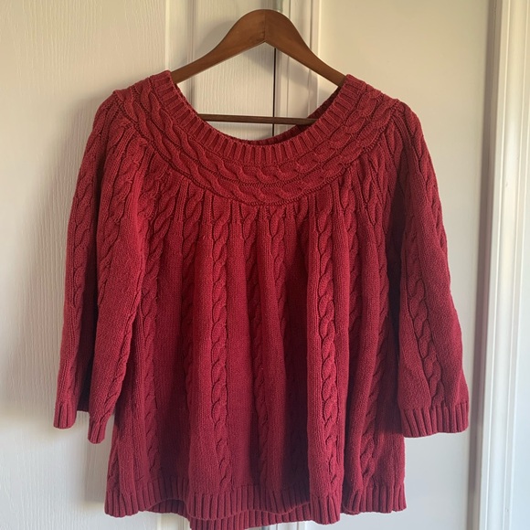 NorthStyle Sweaters - NorthStyle Women's Rich Red Cable Knit Sweater